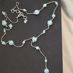 Lucky Brand Silver and Blue Necklace